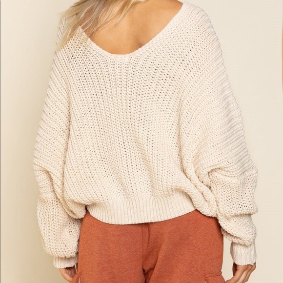 POL It’s The Weekend Cream Sweater - Picture 4 of 5